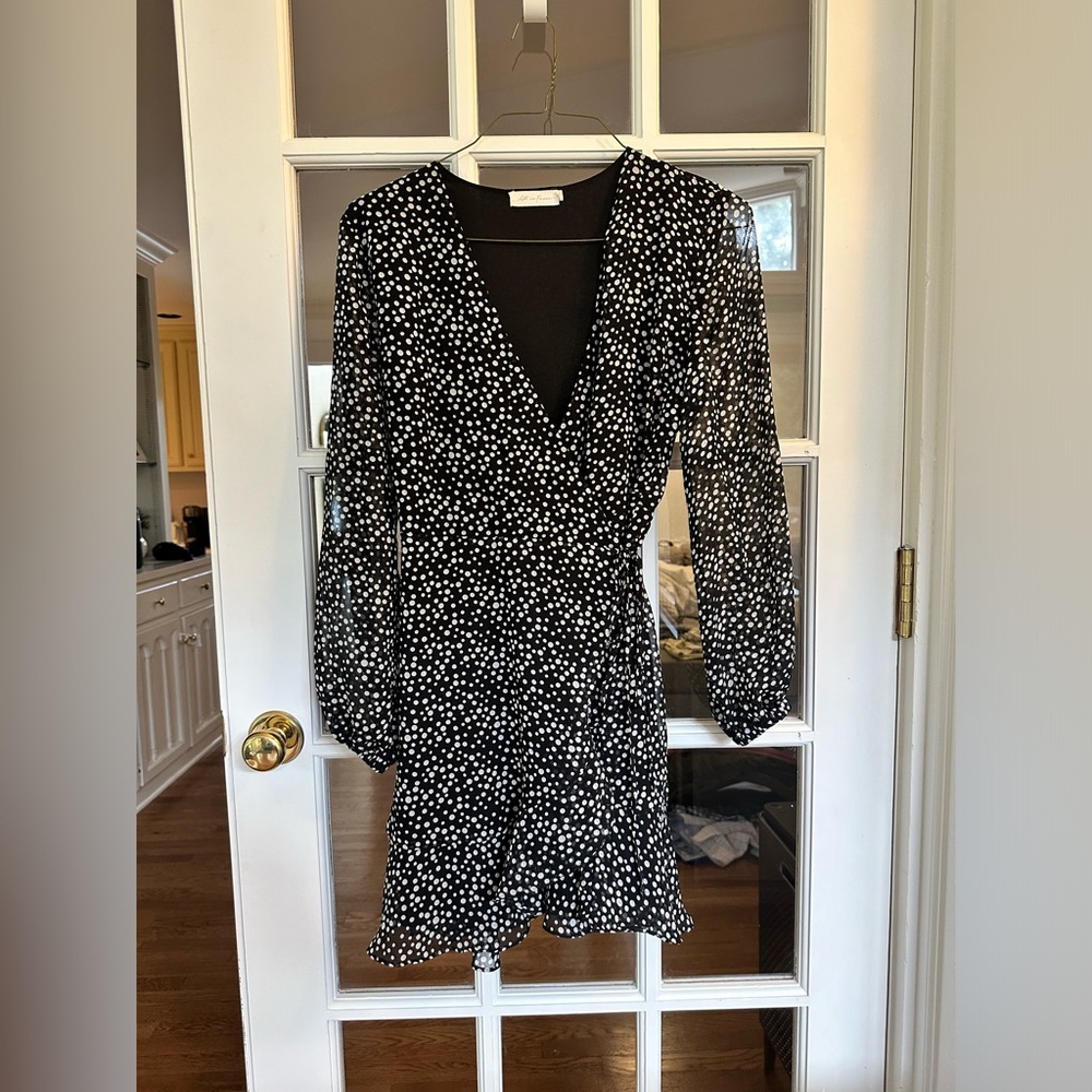 All in Favor Polka Dot Wrap Dress